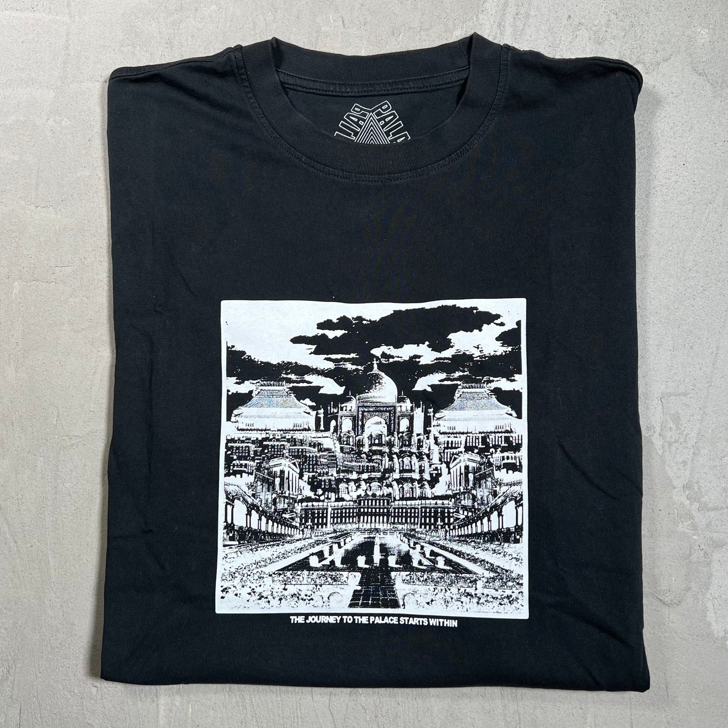 Palace The Journey To The Palace Starts Within Black Tee Size XL USED x17826