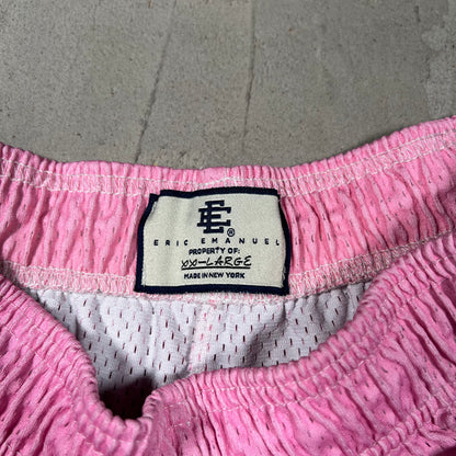 Eric Emanuel Pink Cloud/Blue Logo Shorts Size XXL USED x17812