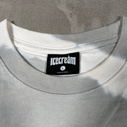 Ice Cream Tie Dye Grey/White Tee Size Large USED x17795