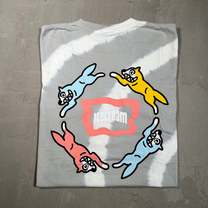 Ice Cream Tie Dye Grey/White Tee Size Large USED x17795