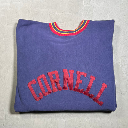 1990s Cornell Reverse Weave Purple Champion Crewneck Size XL USED v19664