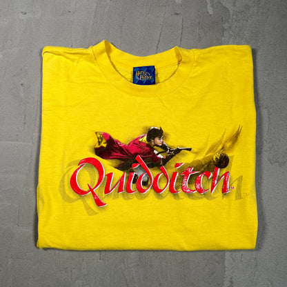 Y2K Harry Potter Yellow Quidditch Tee Size Small USED v19677
