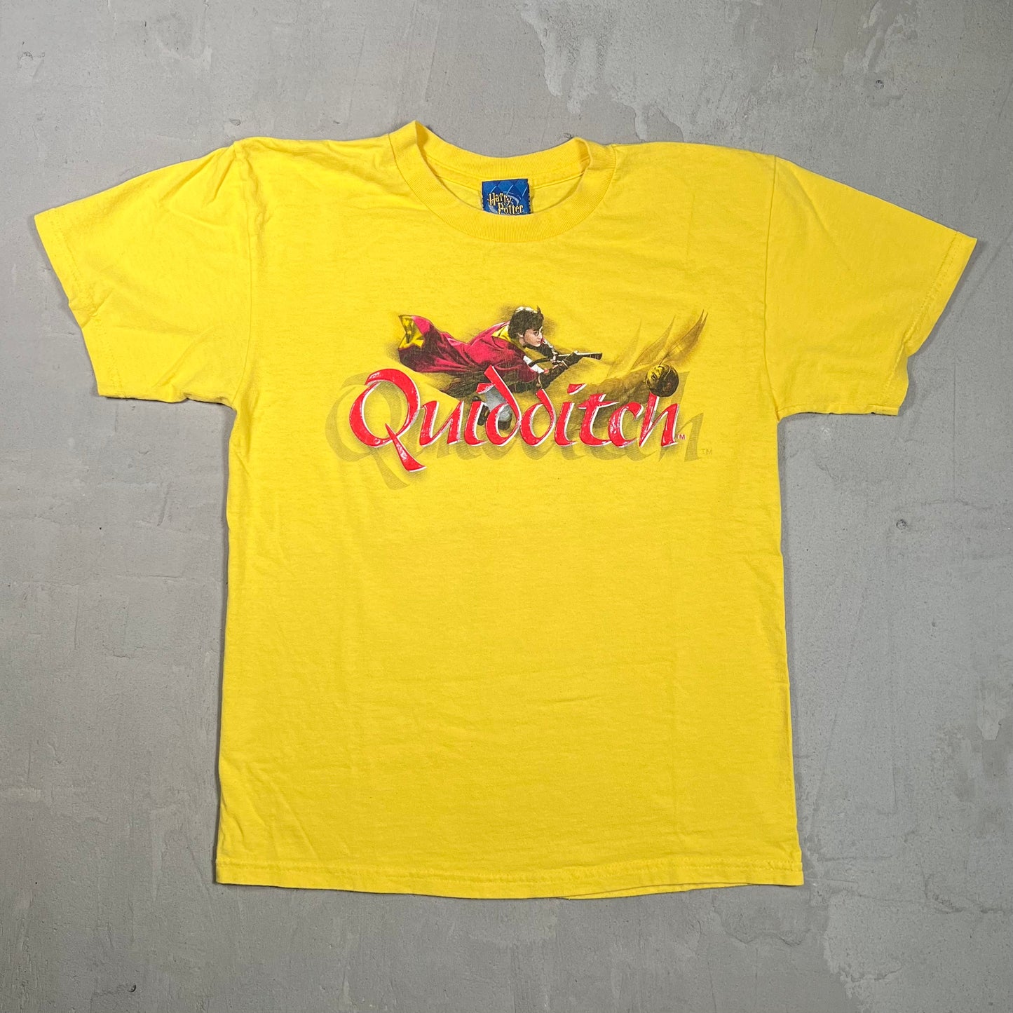 Y2K Harry Potter Yellow Quidditch Tee Size Small USED v19677