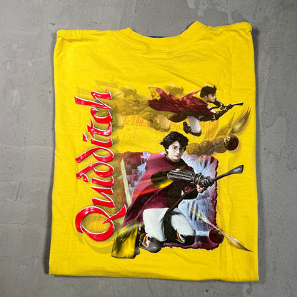 Y2K Harry Potter Yellow Quidditch Tee Size Small USED v19677