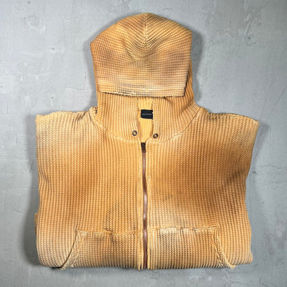 GV Gallery Raspberry Hills Waffle Dyed Heavy Thermal Zip Up Hoodie Size Small USED x17737