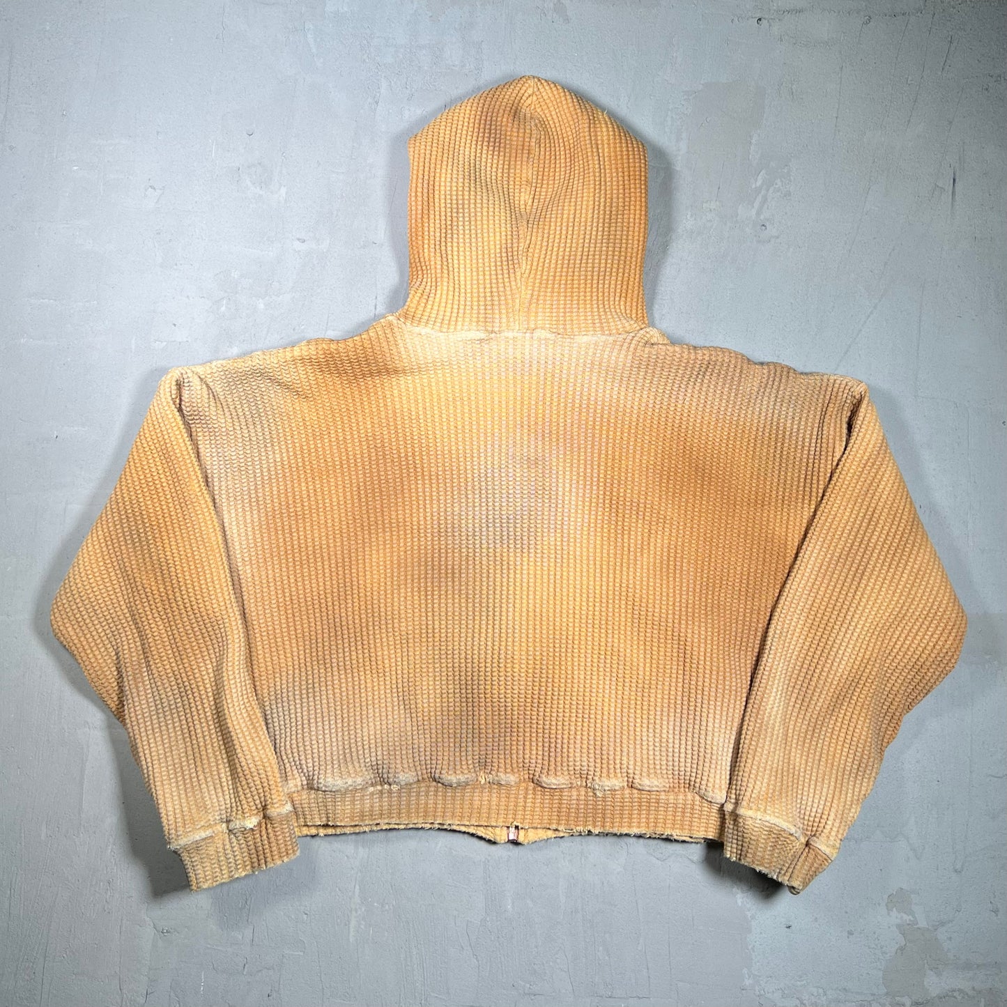 GV Gallery Raspberry Hills Waffle Dyed Heavy Thermal Zip Up Hoodie Size Small USED x17737