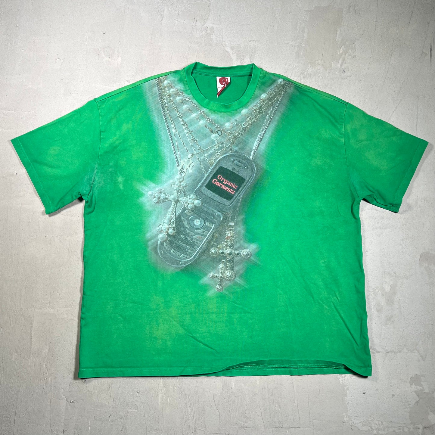 Organic Garments Green Multi Chain Tee Size XL USED x17806
