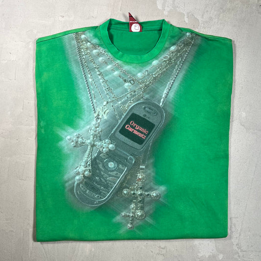 Organic Garments Green Multi Chain Tee Size XL USED x17806