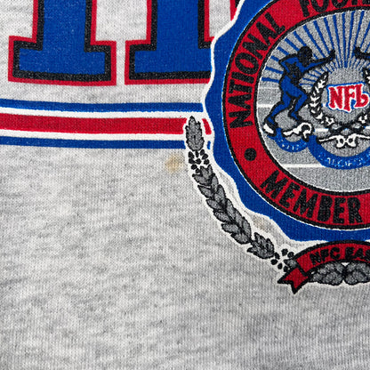 1993 New York Gaints Crest Grey Crewneck Size Large USED v19762