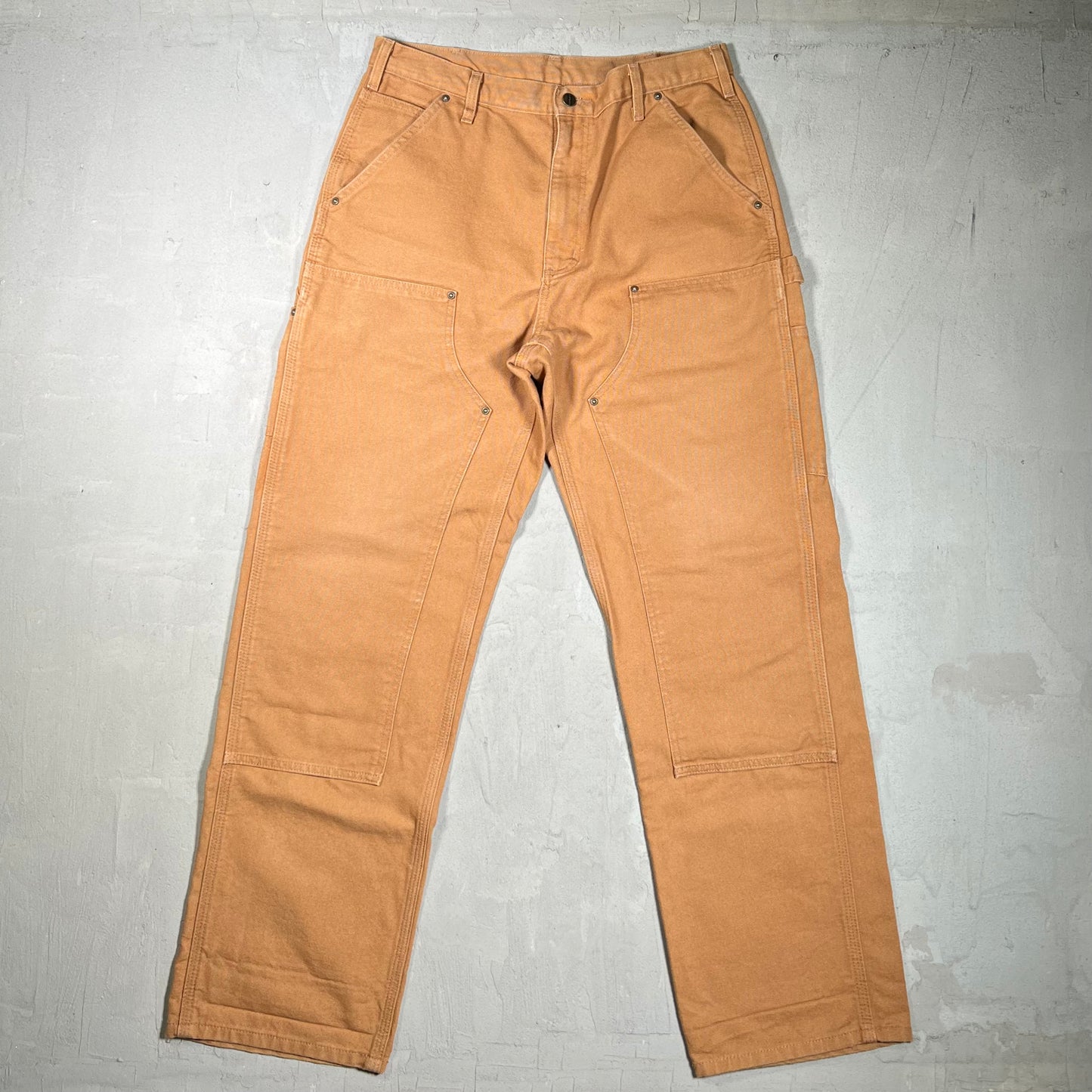 Y2K Carhartt Double Knee Workwear Tan Pants Size 33x32 USED v19763
