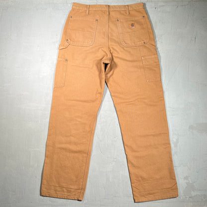 Y2K Carhartt Double Knee Workwear Tan Pants Size 33x32 USED v19763