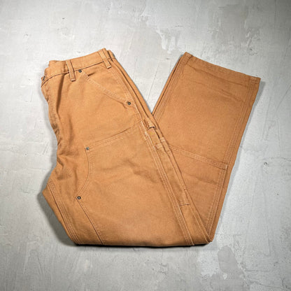 Y2K Carhartt Double Knee Workwear Tan Pants Size 33x32 USED v19763