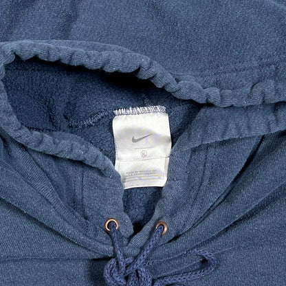 Y2K Nike Center Swoosh Navy Blue Pull Over Hoodie Size XL USED v19761