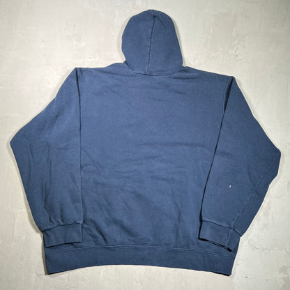 Y2K Nike Center Swoosh Navy Blue Pull Over Hoodie Size XL USED v19761