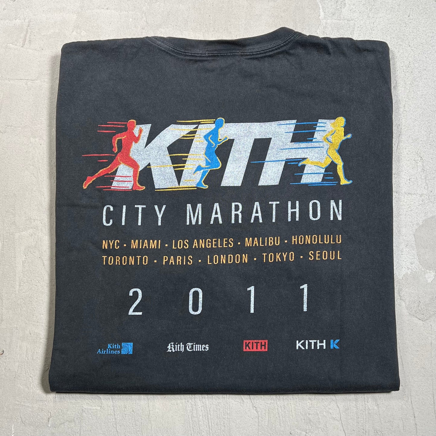 Kith 2011 City Marathon Black Tee Size XL USED x17886