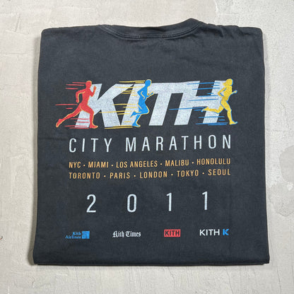 Kith 2011 City Marathon Black Tee Size XL USED x17886