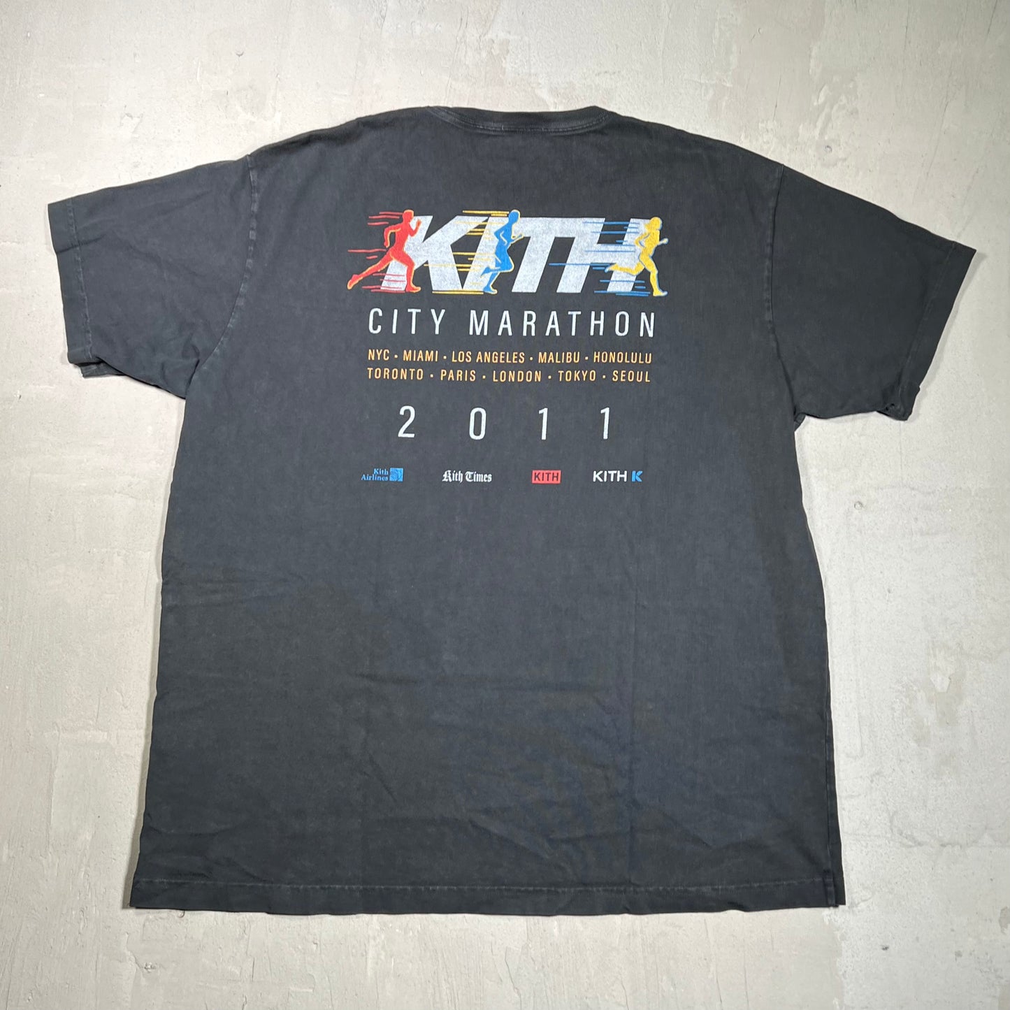 Kith 2011 City Marathon Black Tee Size XL USED x17886