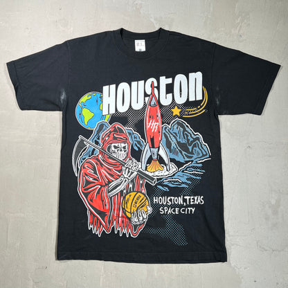 Warren Lotas Houston Rockects Space City Black Tee Size Medium USED x17890