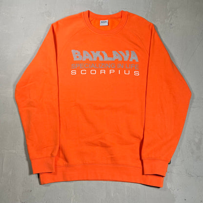 Baklava Action Bronson Orange Scorpius Crewneck Size Large USED x17878