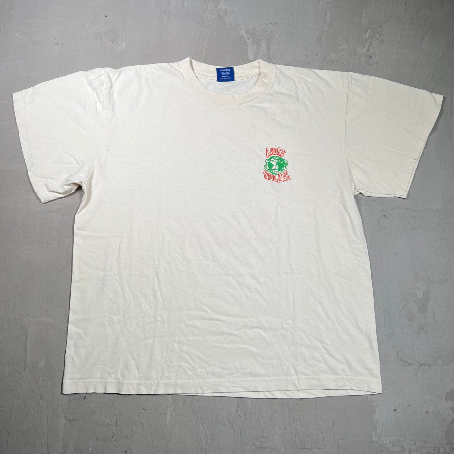 Awake NY Crawford Cream Tee Size XL USED x17862