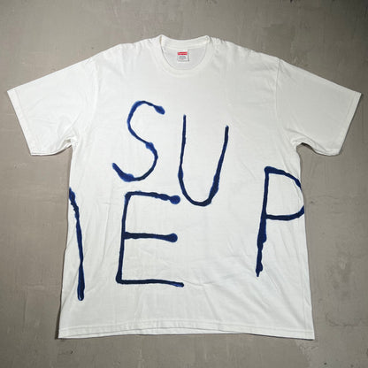 Supreme Painted White Tee Size XL USED x17856