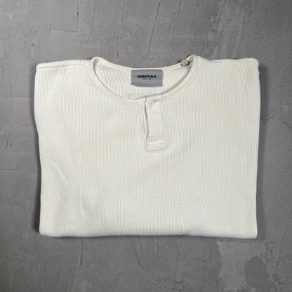 Fear of God FOG Essentials White Thermal Longsleeve Size Large USED x17858