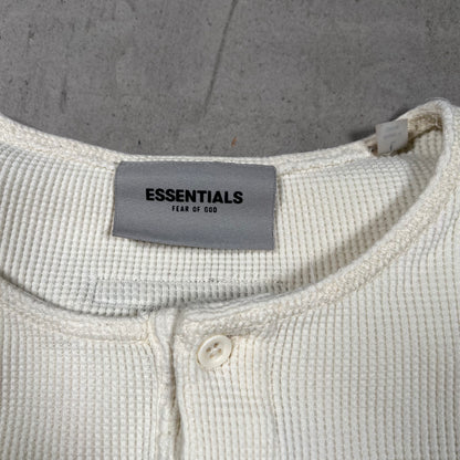 Fear of God FOG Essentials White Thermal Longsleeve Size Large USED x17858