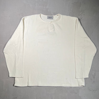 Fear of God FOG Essentials White Thermal Longsleeve Size Large USED x17858