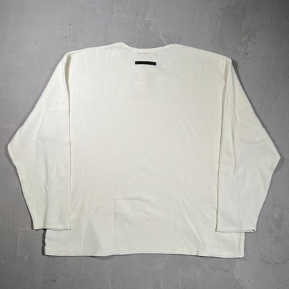 Fear of God FOG Essentials White Thermal Longsleeve Size Large USED x17858