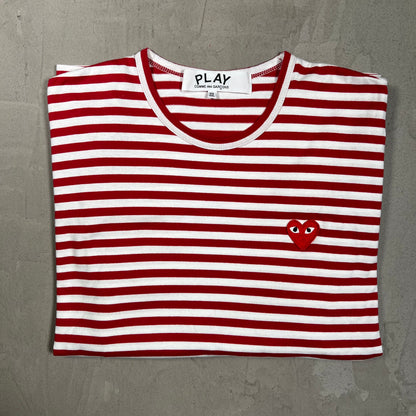 CDG Comme Des Garcons White/Red Longsleeve Size XXL USED x17860