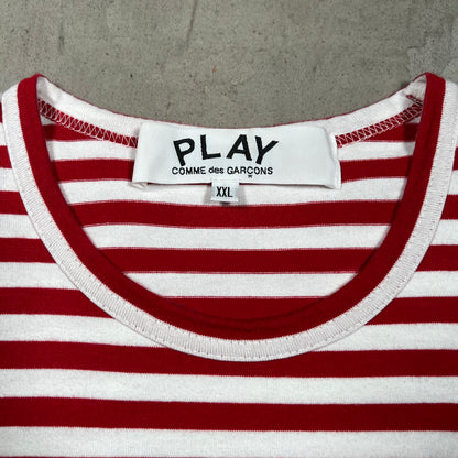 CDG Comme Des Garcons White/Red Longsleeve Size XXL USED x17860