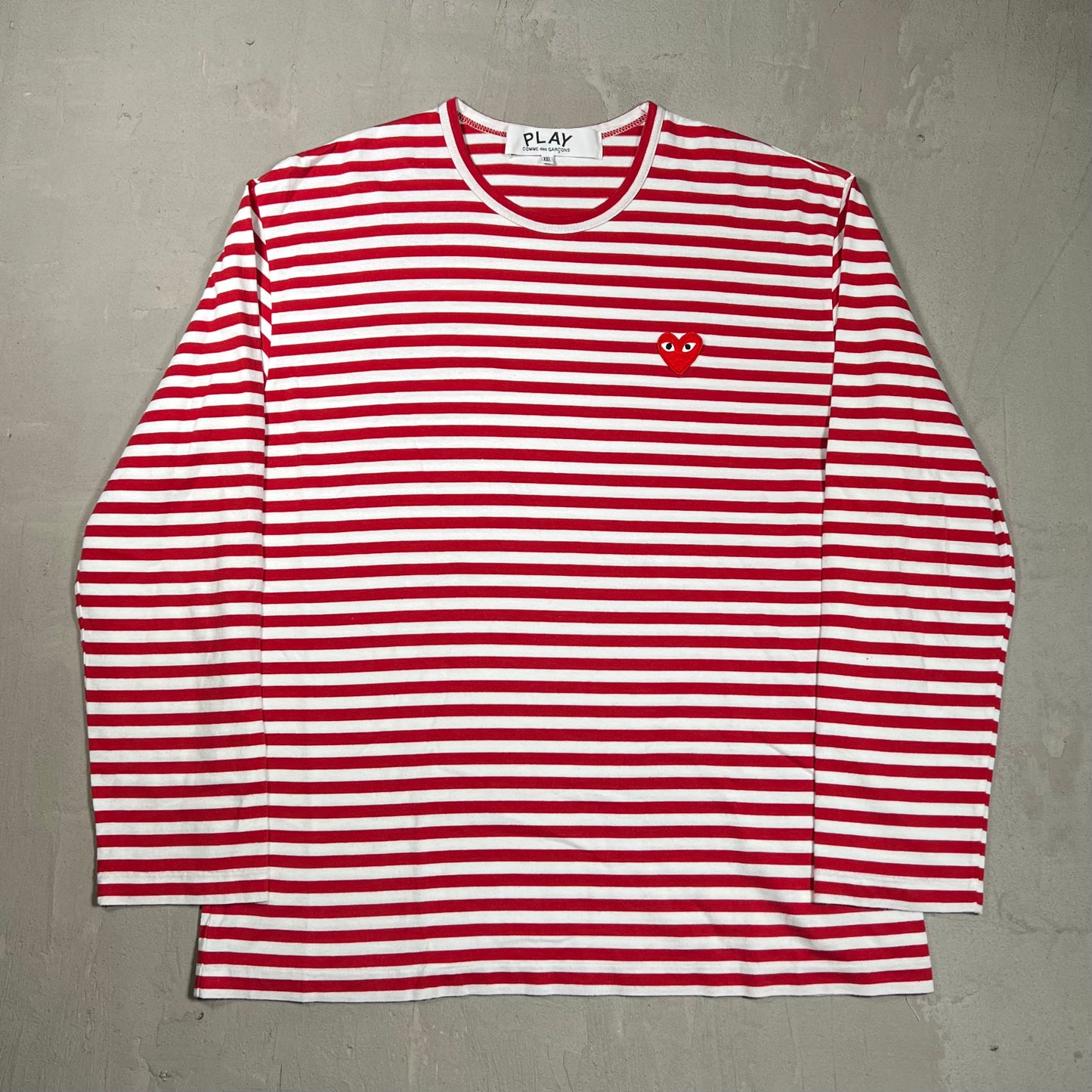 CDG Comme Des Garcons White/Red Longsleeve Size XXL USED x17860