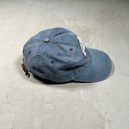 Y2K Polo Sport Ralph Lauren Base Fishing Patch Washed Blue Hat USED v19739