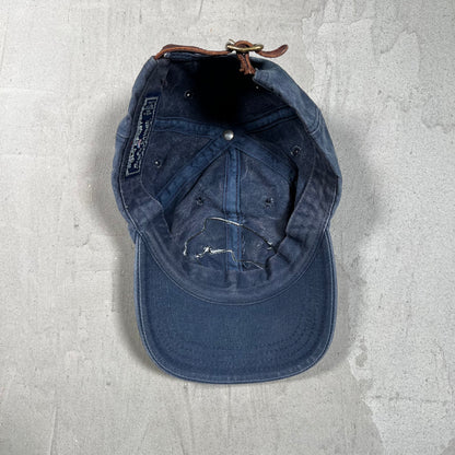 Y2K Polo Sport Ralph Lauren Base Fishing Patch Washed Blue Hat USED v19739