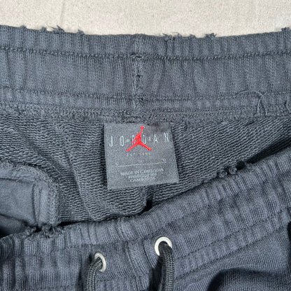 Jordan Wing Logo Distressed Black Sweatpants Size Large USED v19734