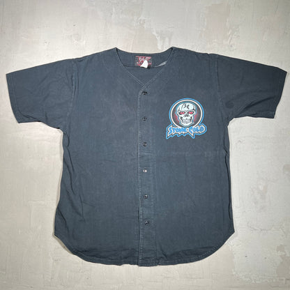 1999 Stone Cold WWF Button Up Baseball Black Jersey Size Large USED v19740