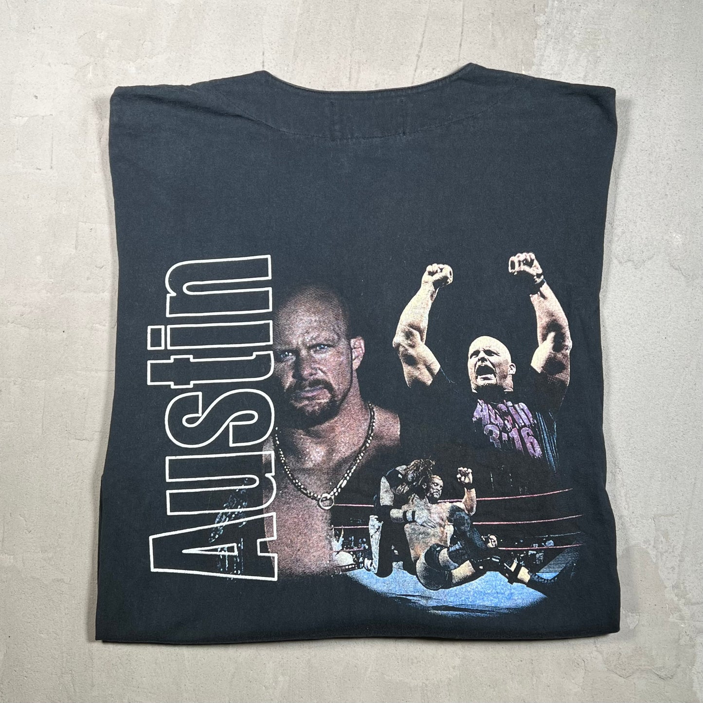 1999 Stone Cold WWF Button Up Baseball Black Jersey Size Large USED v19740