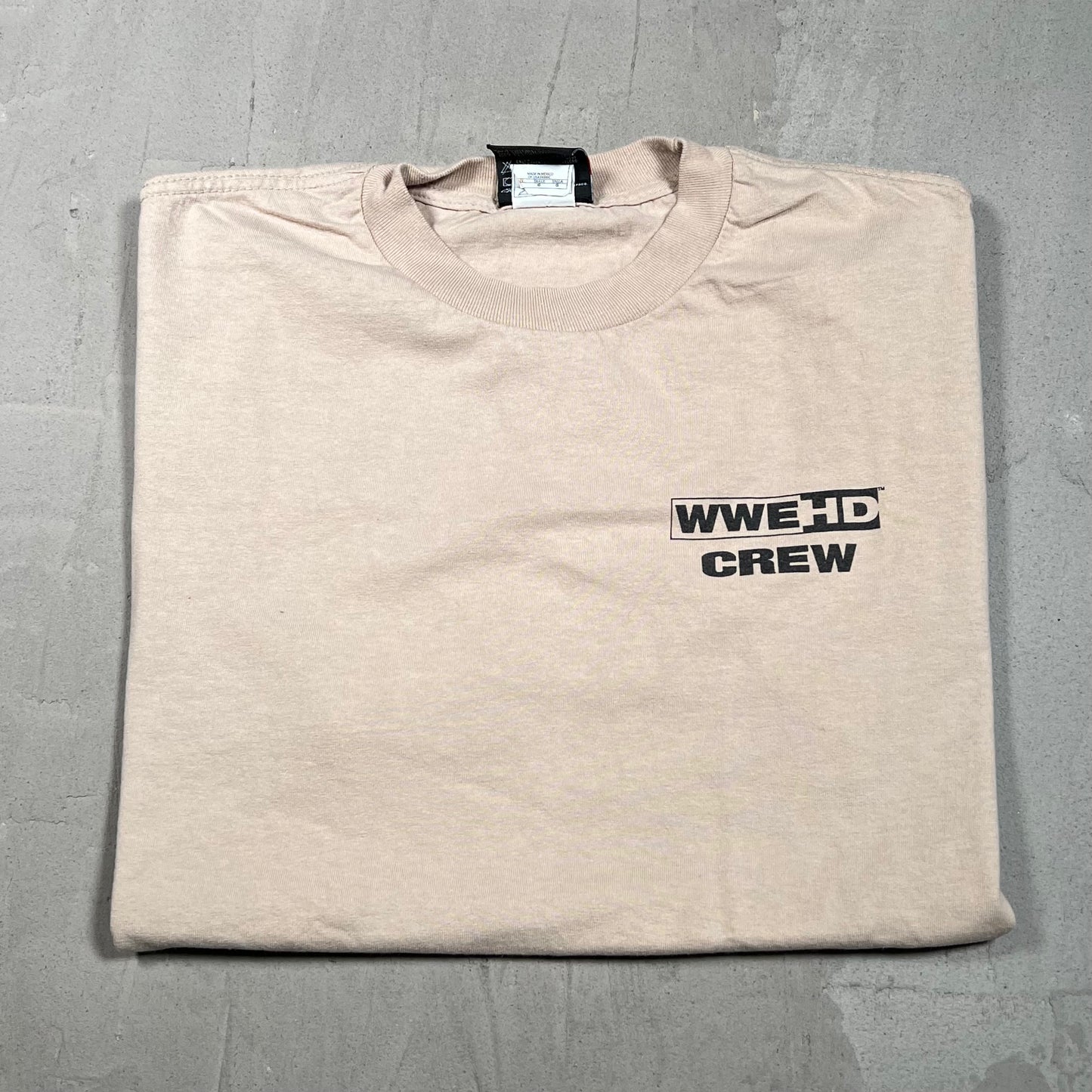 2007 WWE Crew Wrestle Mania Tour Tan Tee Size Large USED v19741