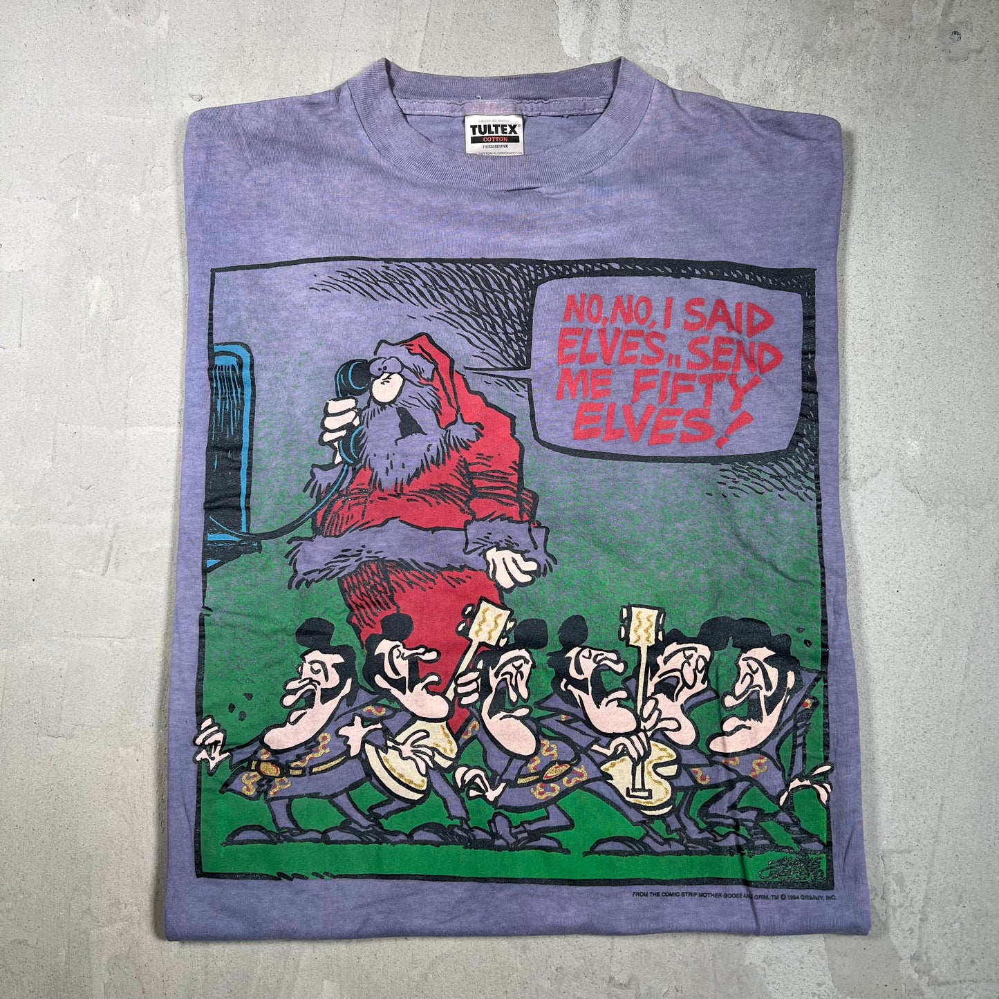 1994 I Said Send Me Elves Purple Tee Size XL USED v19747