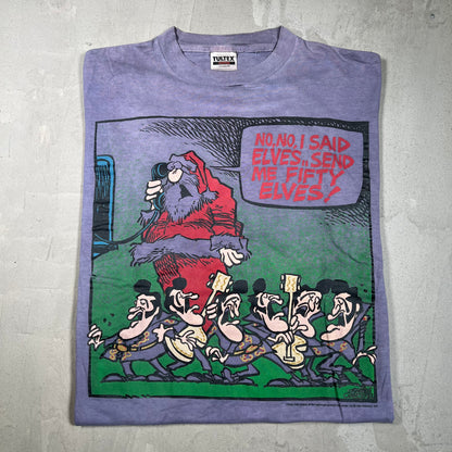 1994 I Said Send Me Elves Purple Tee Size XL USED v19747