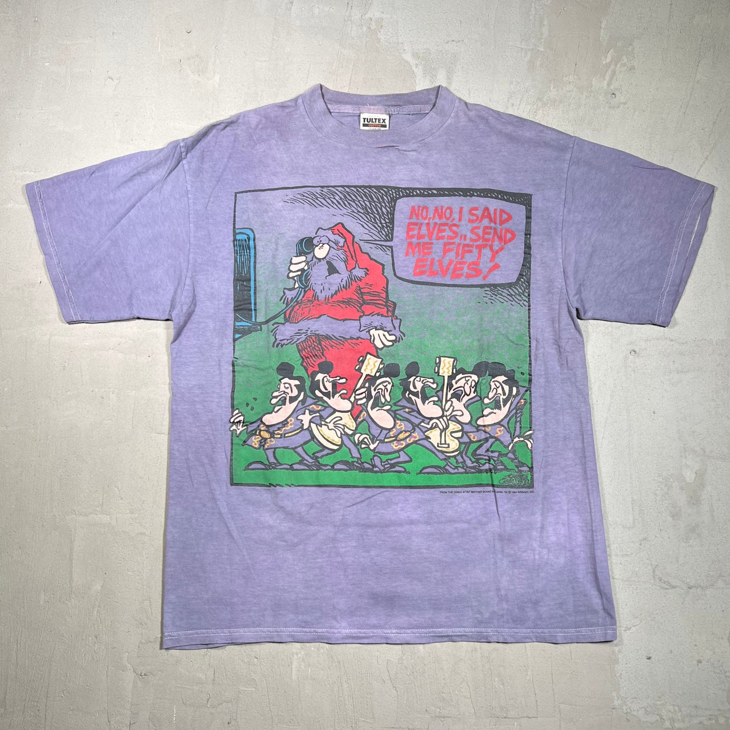 1994 I Said Send Me Elves Purple Tee Size XL USED v19747