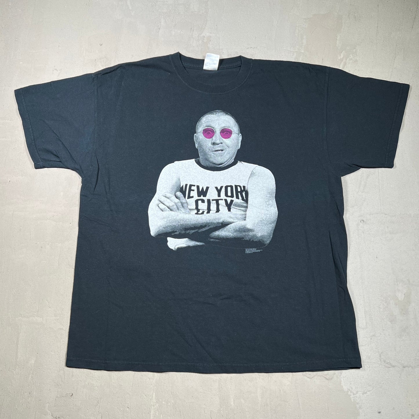 Y2K Three Stooge John Lennon Spoof Black Tee Size XL USED v19748