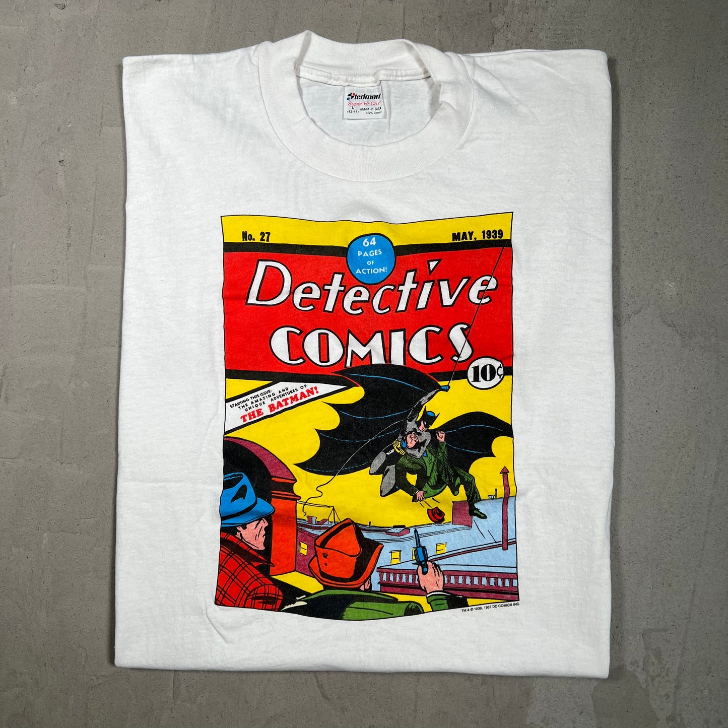 1990s Detective Comics Cover Batman White Tee Size Large USED v19749
