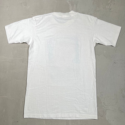 1997 Frankenstein Stamp Print White Tee Size Medium USED v19750