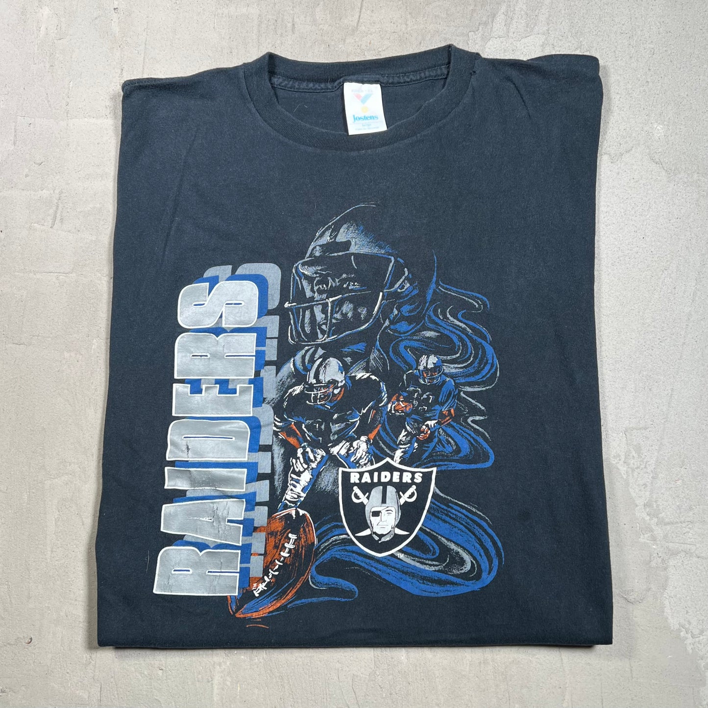 1990s LA Raiders Graphic Tee Size Large USED v19744