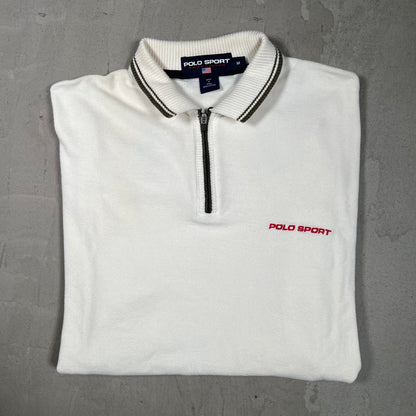 Y2K Polo Sport Ralph Lauren Thermal Half Zip Crewneck Size Medium USED v19787