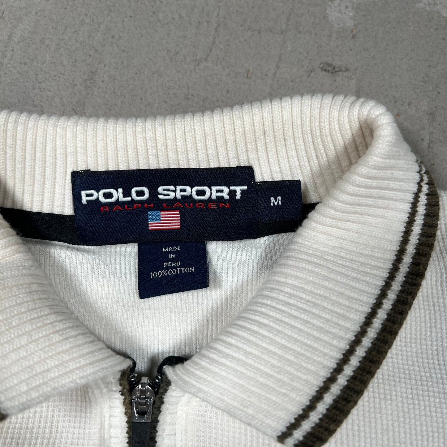 Y2K Polo Sport Ralph Lauren Thermal Half Zip Crewneck Size Medium USED v19787