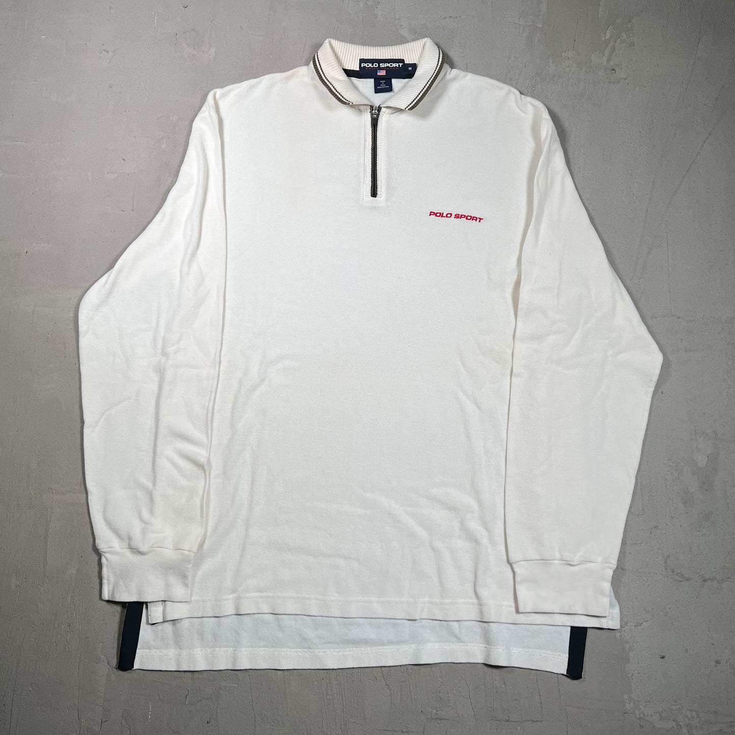 Y2K Polo Sport Ralph Lauren Thermal Half Zip Crewneck Size Medium USED v19787