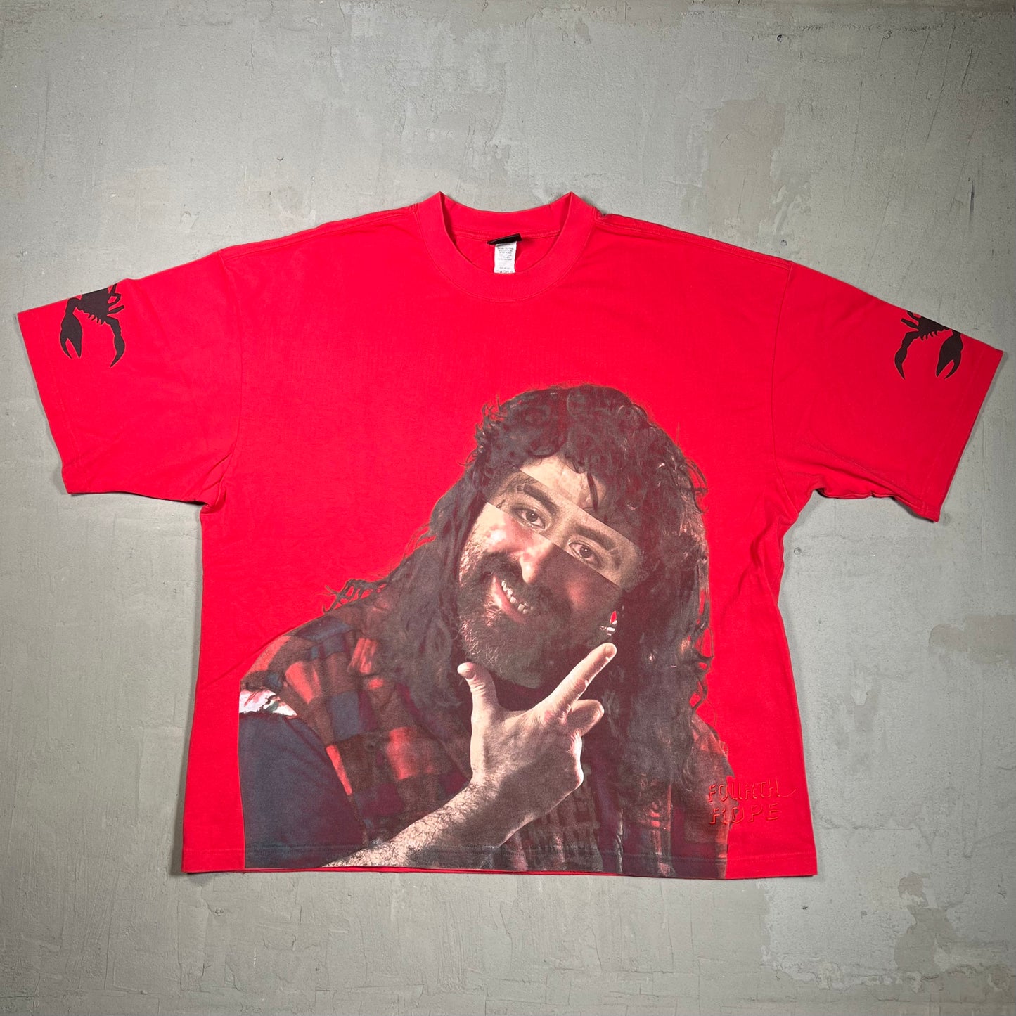 Fourth Rope Westside Gunn Mick Foley Red Tee Size XL USED x17923