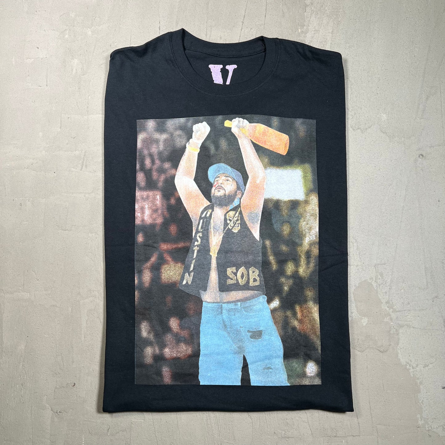 Yams Day Vlone Wrestling Black Tee Size Large USED x17917